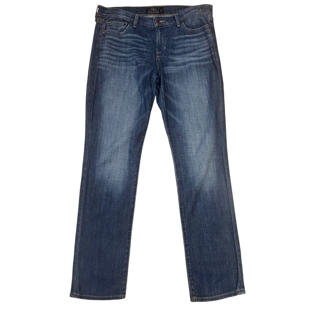 Lucky Brand Sweet Straight Leg Jeans 10/30 R Blue Dark‎ Wash Whiskered Denim